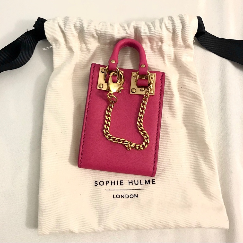 Sophie Hulme Cardholder in Hot Pink